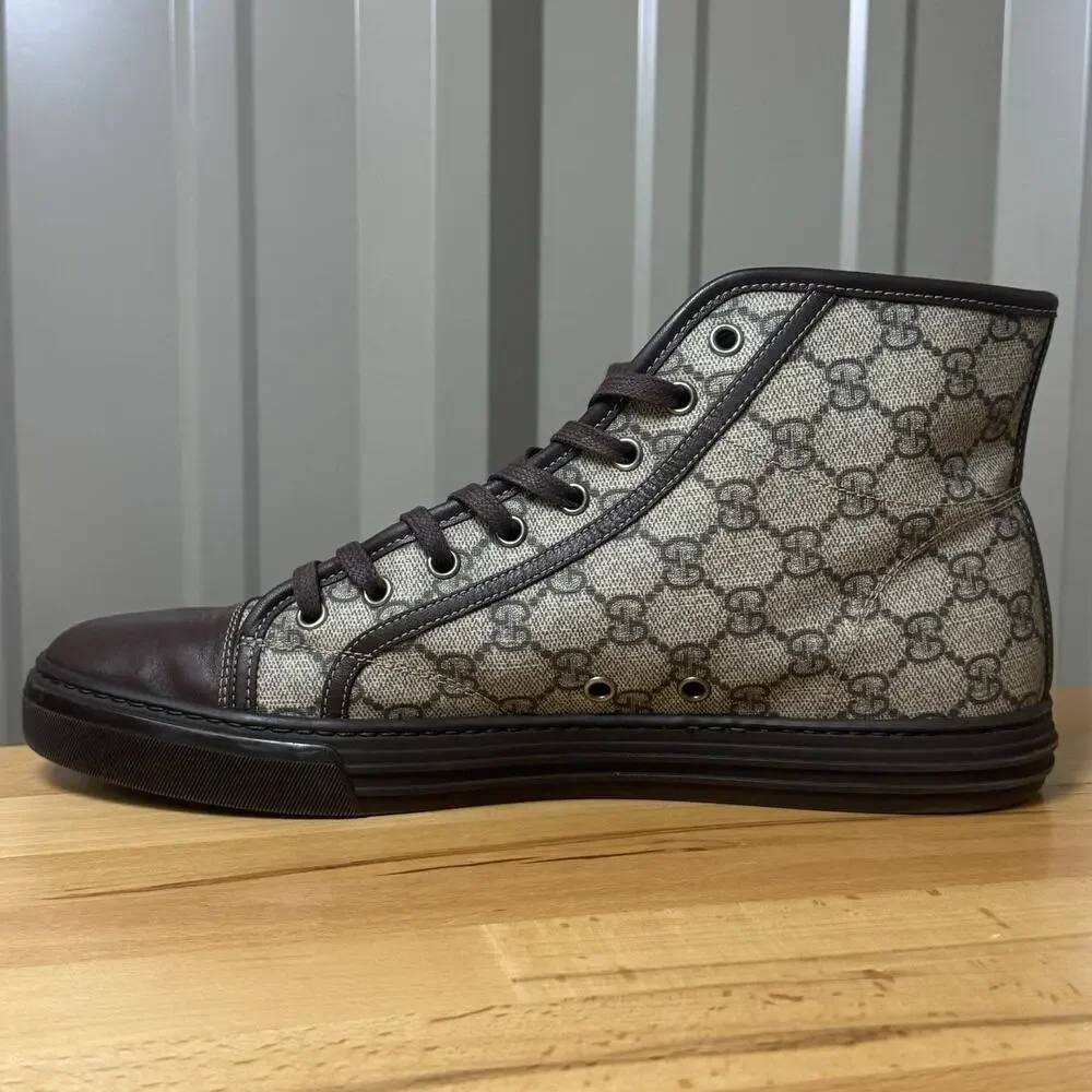 Gucci GG Supreme Monogram High Top Men's UK 10~US 11 295383 - Missing Insoles